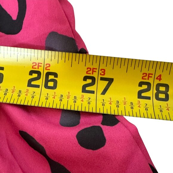 Pink Leopard Maxi Dress XL Long Sleeve Tiered Flowing Boho Style Office Work - Picture 16 of 16